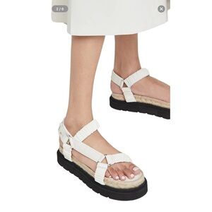 3.1 PHILLIP LIM Noa White Espadrille Platform Strappy Sandal Size EU 41 US 10